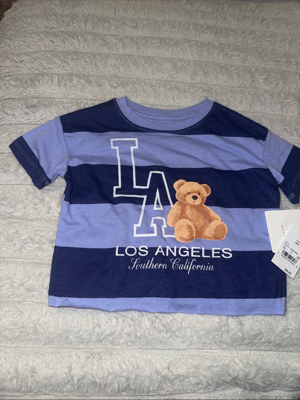 Los Angeles Teddy Bear Stripe Tee - Blue